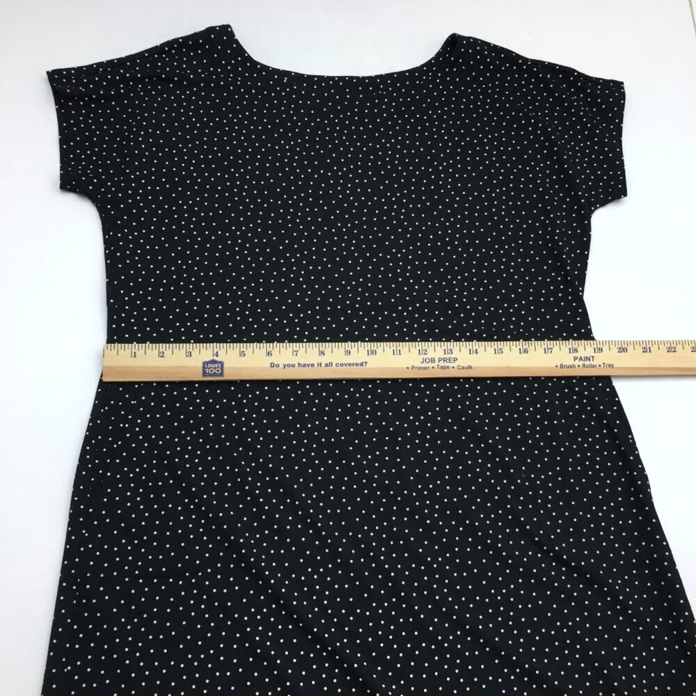 NEW J. Jill Black & White Polka Dot Dress Cap Sleeves Pockets Medium - Picture 5 of 9